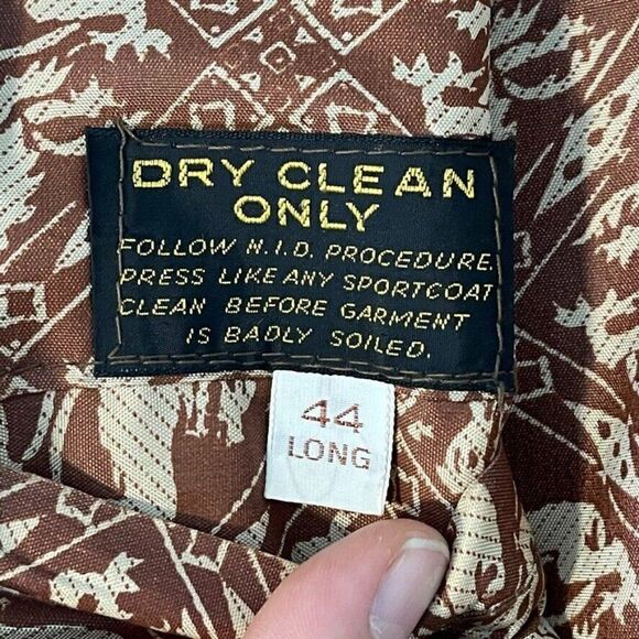 Vintage Mens 1960s Tan Brown Micro Suede Leather Blazer Western Sport Coat Sz L - Picture 10 of 10